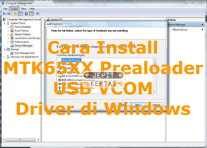 Cara Install MTK65XX Prealoader USB VCOM Driver di Windows