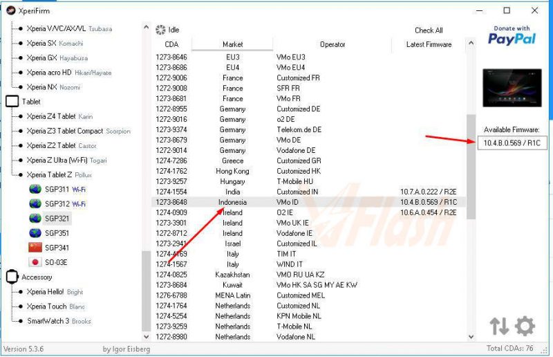 Cara Download Firmware Rom Sony Xperia via XperiFirm